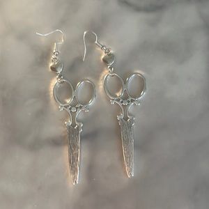 Scissors Charm Drop Earrings